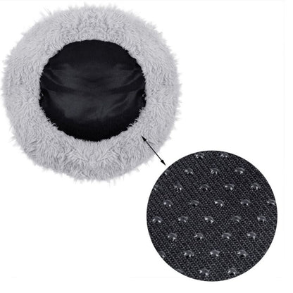 Springos hundeseng 60 cm i blødt plysmateriale til katte, grå, 1 stk.