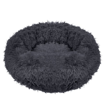 Springos hundeseng 60 cm rund i blødt plysmateriale, grafitgrå, 1 stk.
