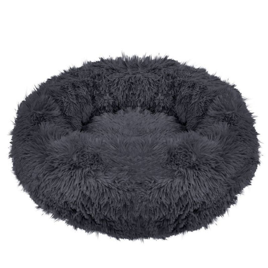 Springos hundeseng 60 cm rund i blødt plysmateriale, grafitgrå, 1 stk.