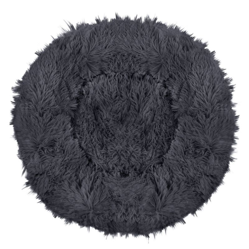 Springos hundeseng 60 cm rund i blødt plysmateriale, grafitgrå, 1 stk.