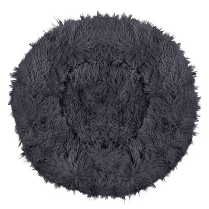 Springos hundeseng 60 cm rund i blødt plysmateriale, grafitgrå, 1 stk.