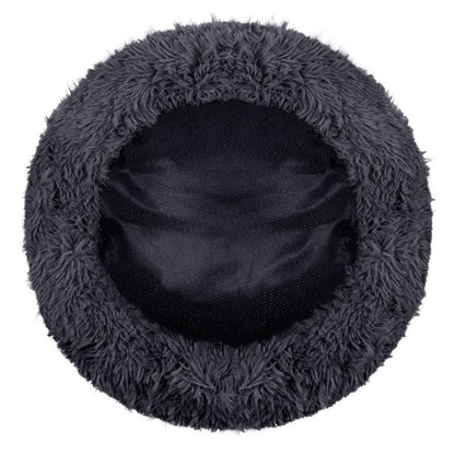 Springos hundeseng 60 cm rund i blødt plysmateriale, grafitgrå, 1 stk.
