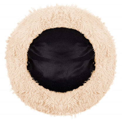 Springos hundeseng 70 cm rund i blødt cremefarvet plysmateriale, 1 stk.