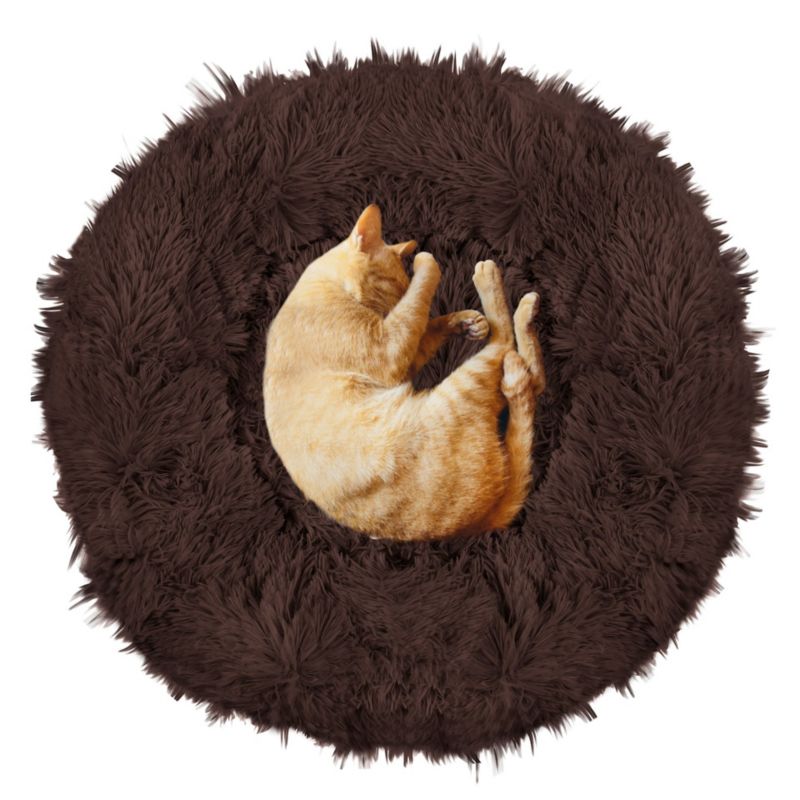 Springos hundeseng 80 cm blødt katteseng i brun, 1 stk.
