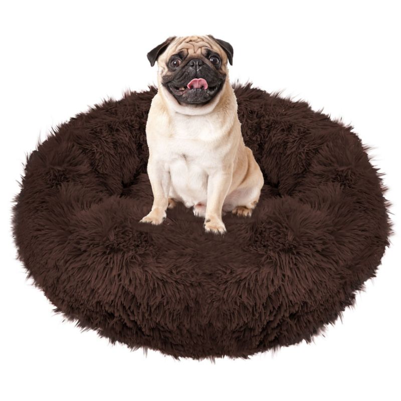 Springos hundeseng 80 cm blødt katteseng i brun, 1 stk.