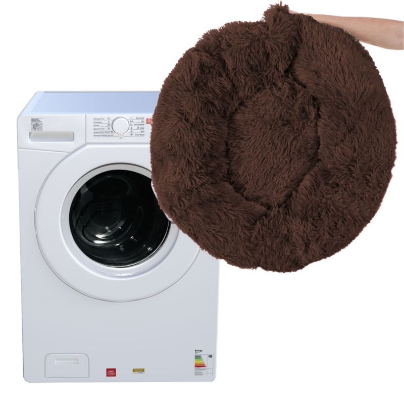 Springos hundeseng 80 cm blødt katteseng i brun, 1 stk.