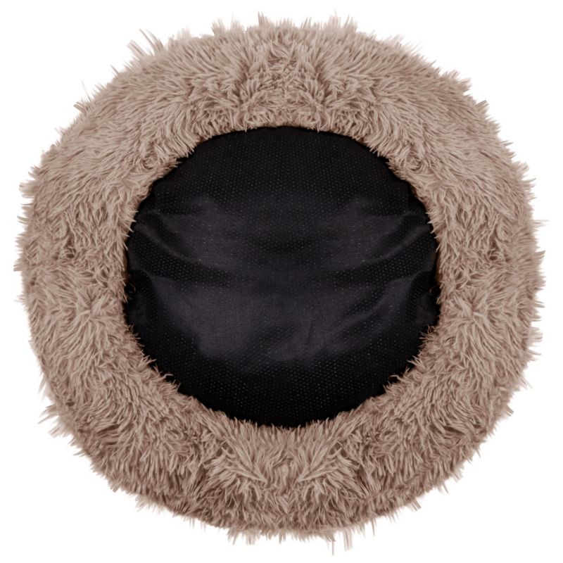 Springos hundeseng 80 cm, rund, plysseng i lys brun, 1 stk.