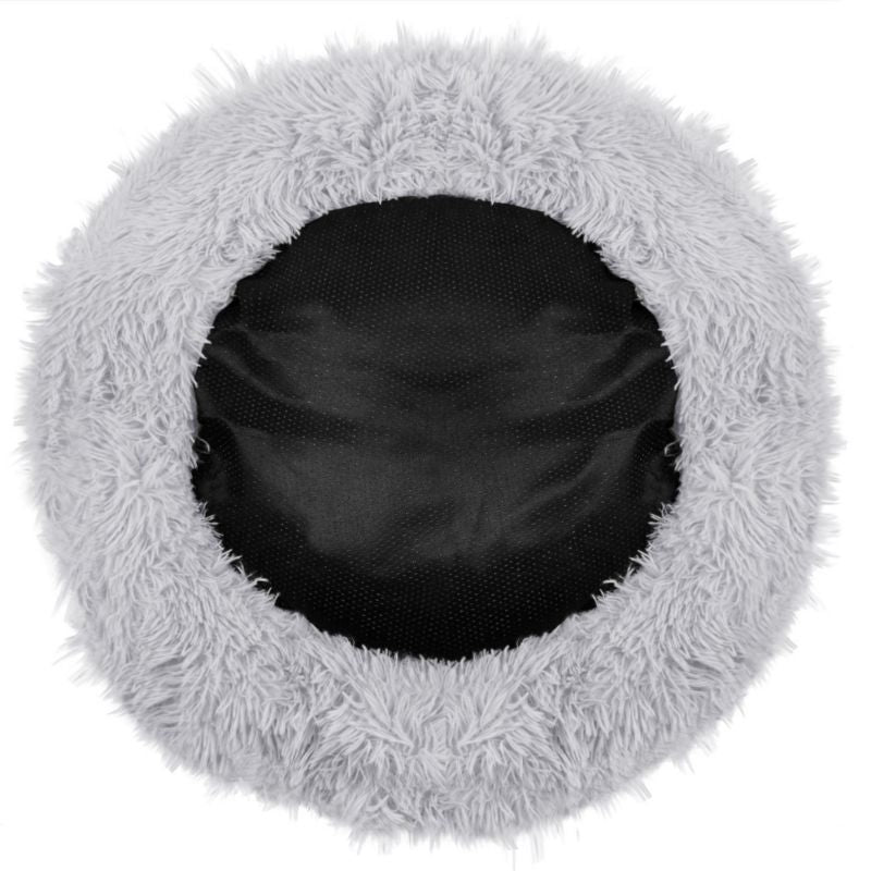 Springos hundeseng 90 cm i blødt plys, grå, 1 stk.