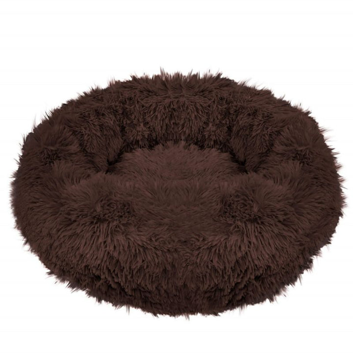 Springos hundeseng og kattekurv 90 cm Springos blød seng brun 1 stk.
