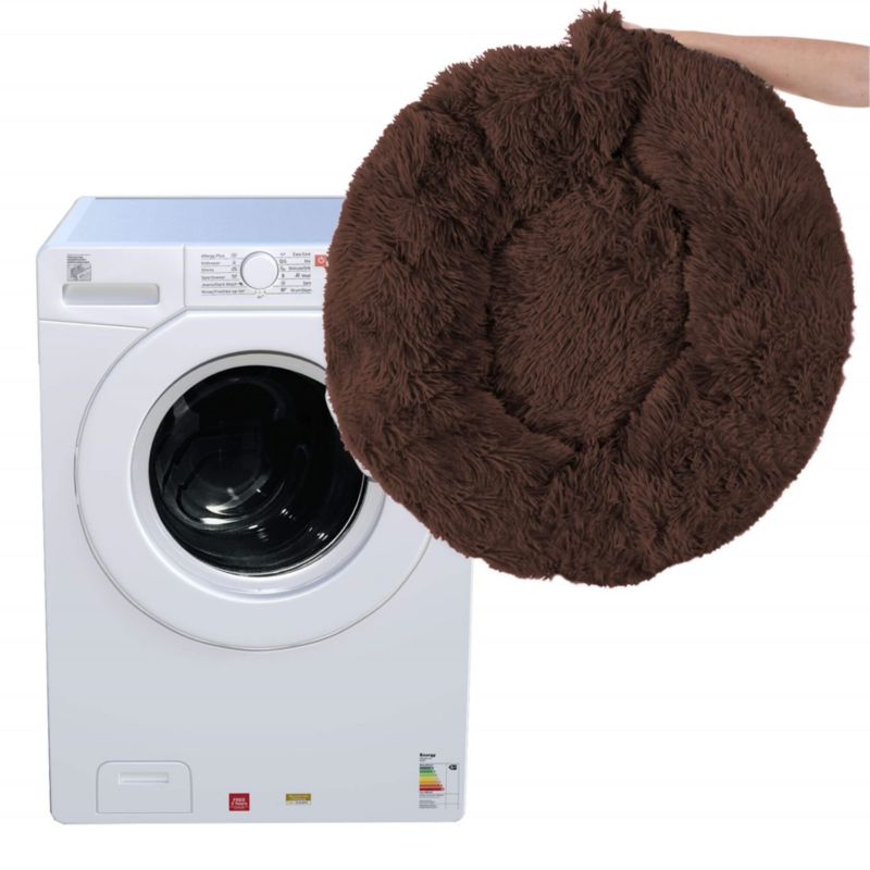 Springos hundeseng og kattekurv 90 cm Springos blød seng brun 1 stk.