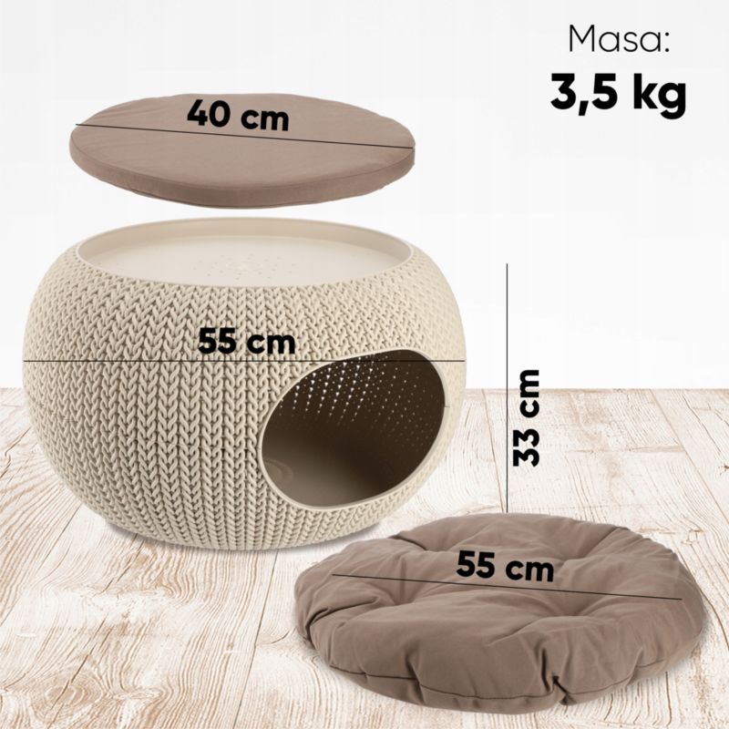 Curver Pet Life kæledyrsseng 33 x 55 cm, creme