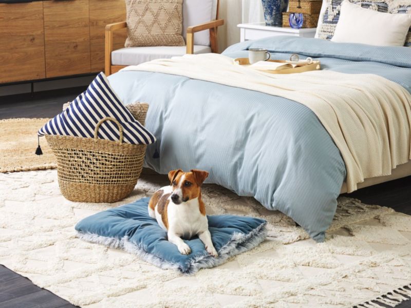 Ergani velour hundeseng blå 1 stk.