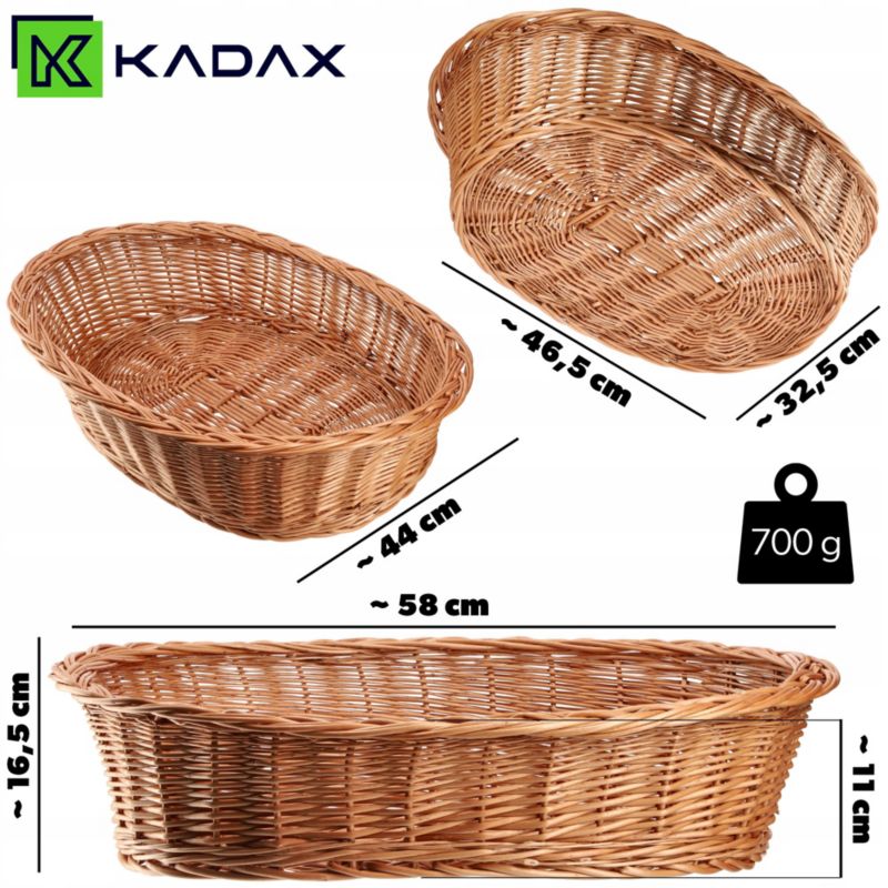 KADAX Hundekurv i flet 58 cm, brun, 1 stk.