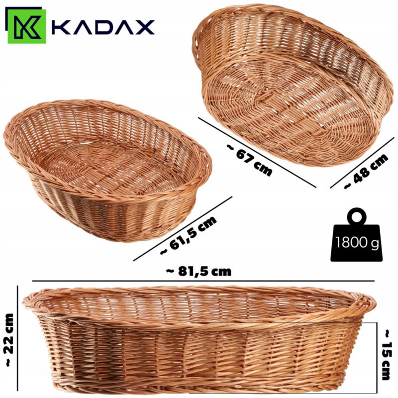 KADAX hundekurv i flet 80 cm stor L brun 1 stk.