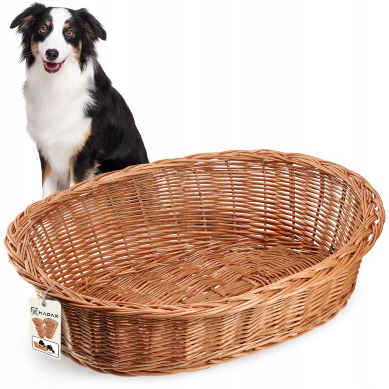 KADAX hundekurv i flet 85 cm stor L brun 1 stk.
