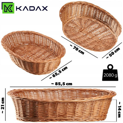 KADAX hundekurv i flet 85 cm stor L brun 1 stk.