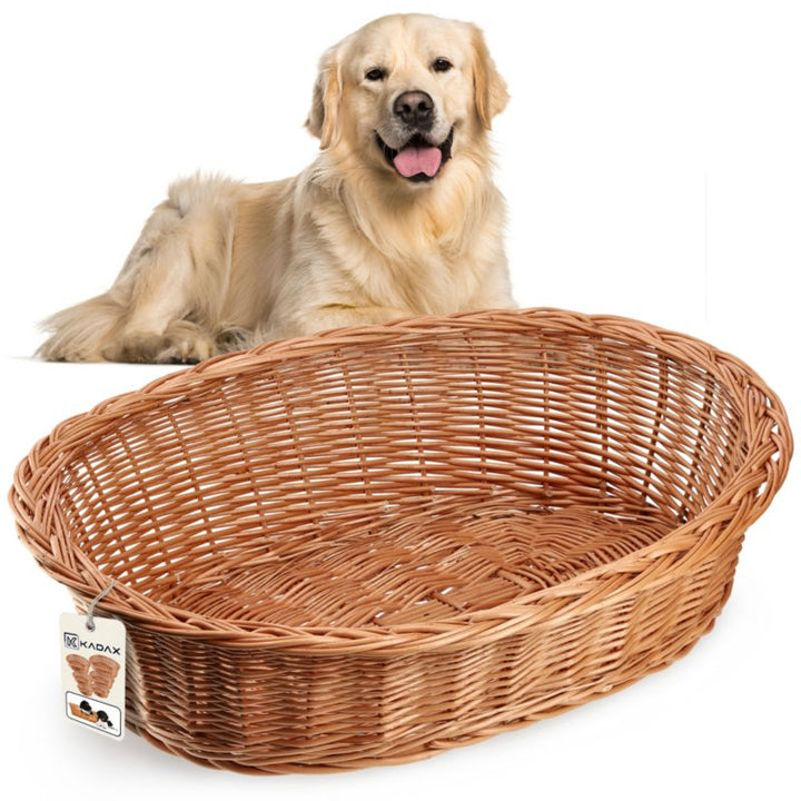 KADAX flettet hundeseng 90 cm stor XL brun 1 stk.