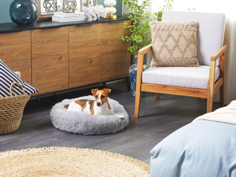 Kulu hunde- og kattekurv i kunstpels, lysgrå, 1 stk.