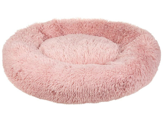 Kulu hunde- og kattehule i kunstpels, pink, 1 stk.