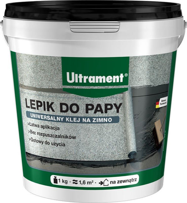 Bitumenklæber Tagpap 1 kg Brun-Sort