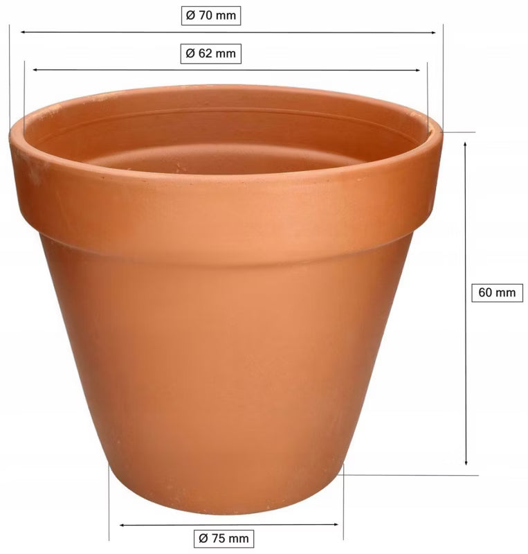 Lerkrukke 7 cm Terrakotta 12 Stk.