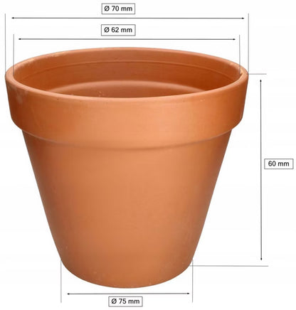 Lerkrukke 7 cm Terrakotta 12 Stk.
