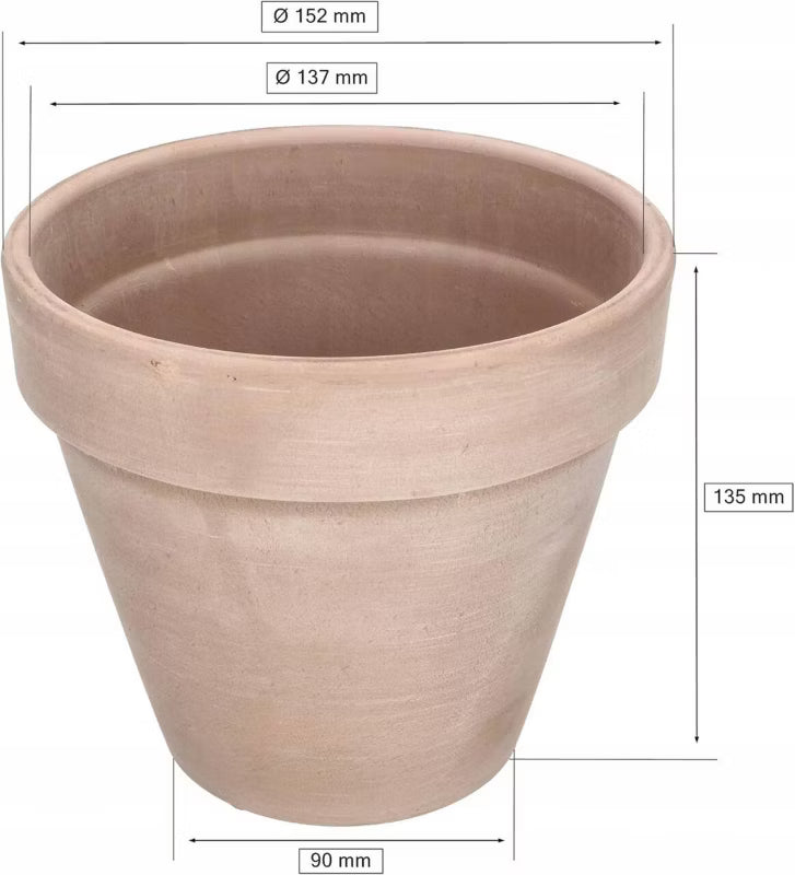 Lerkrukke Terrakotta 15 cm 4 Stk.