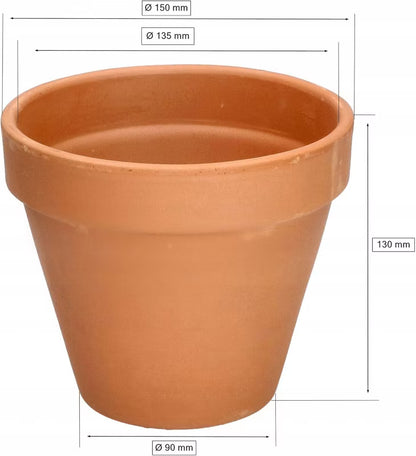 Lerkrukke Terrakotta 15 cm 4 Stk.