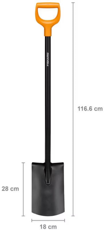 Lige Spadestik Solid 116,6 cm Sort Stål
