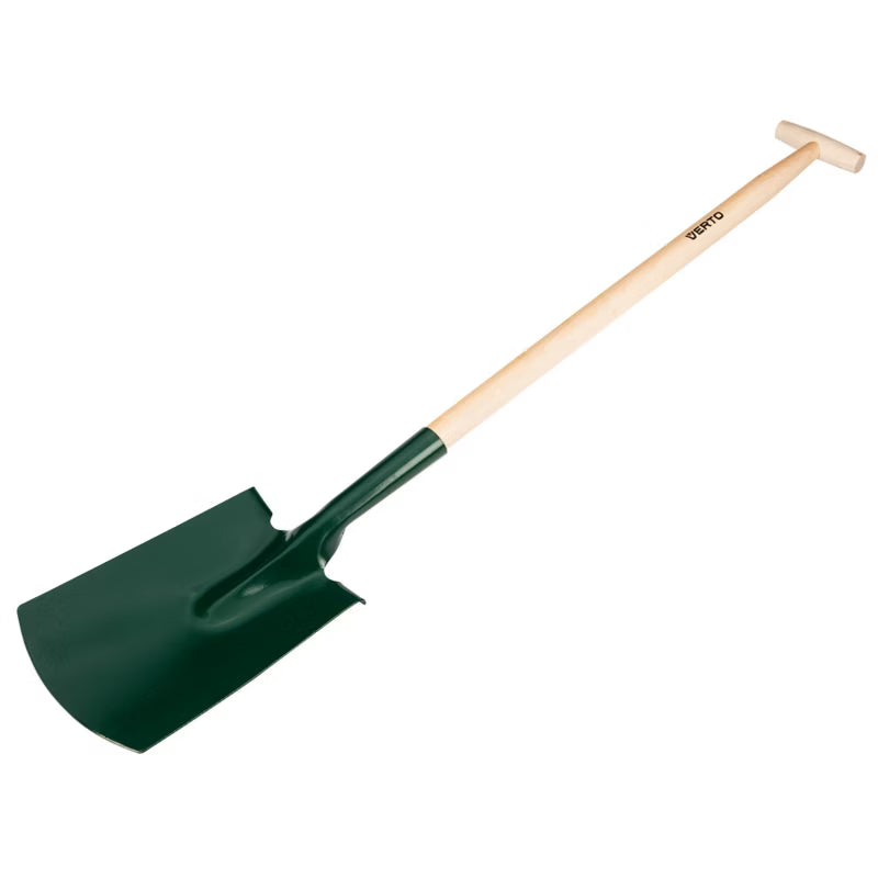 Ligeskåret Spad 117 cm Træskaft T-Greb
