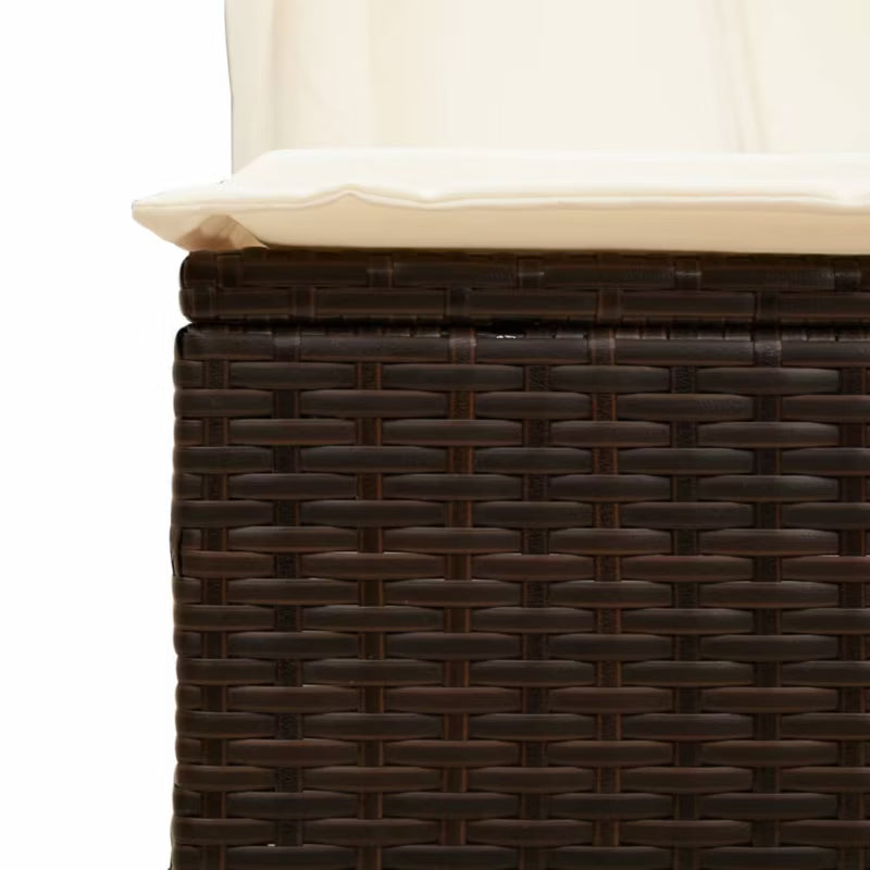 Liggestol Dobbelt 104x197 cm Brun med Kaleche og Gardiner
