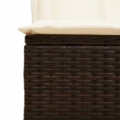 Liggestol Dobbelt 104x197 cm Brun med Kaleche og Gardiner