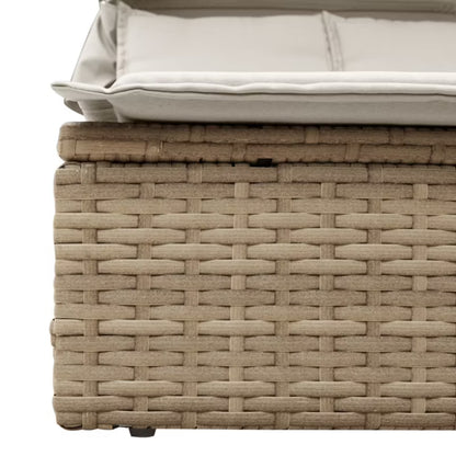 Liggestol Dobbelt 108x236 cm Beige med Solsejl