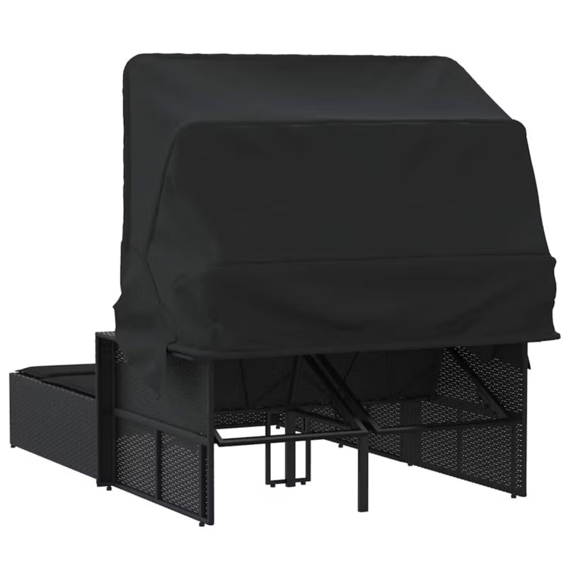 Liggestol Dobbelt 110x201 cm Sort med Kaleche
