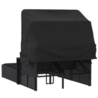 Liggestol Dobbelt 110x201 cm Sort med Kaleche