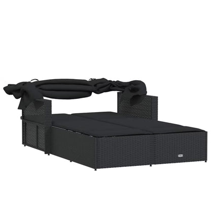 Liggestol Dobbelt 110x201 cm Sort med Kaleche
