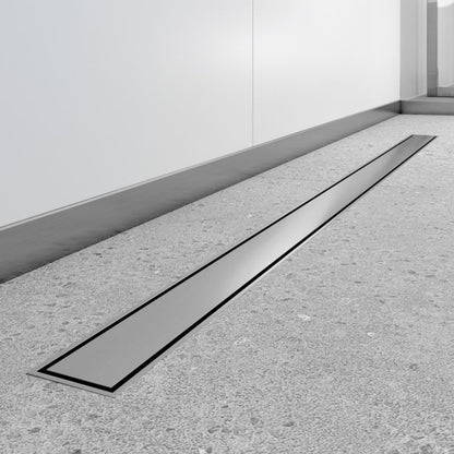 Brusebadskantsliste 130 cm Gun Metal Rustfrit Stål