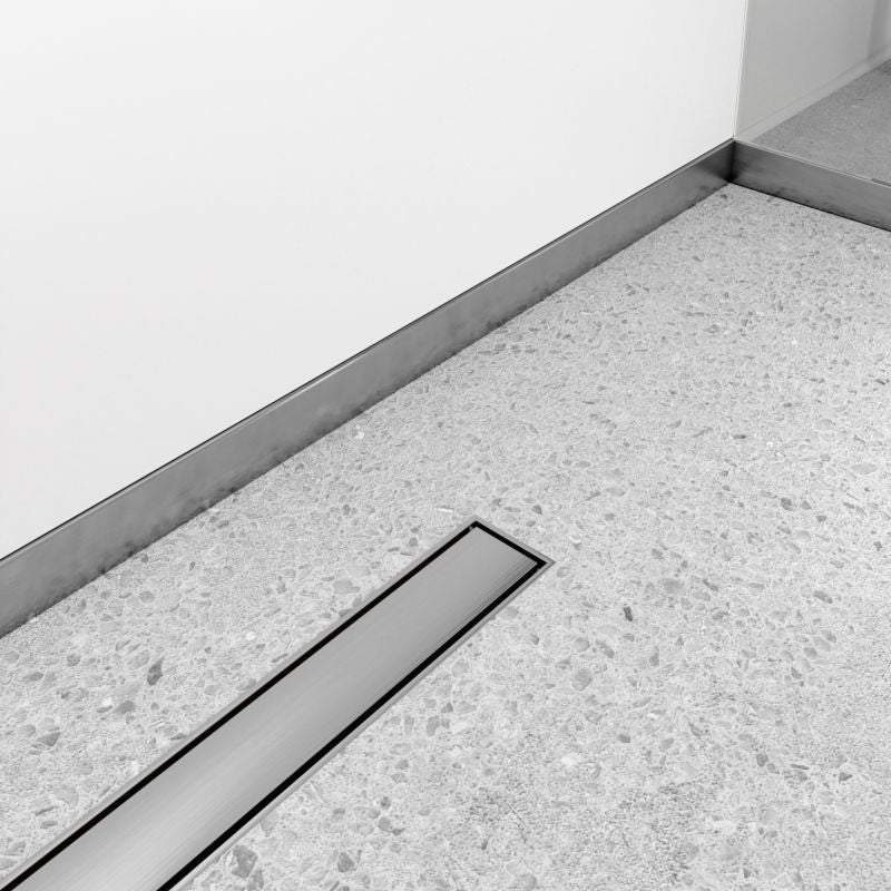 Brusebadskantsliste 130 cm Gun Metal Rustfrit Stål