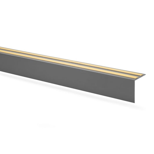 PVC karnislist 40x40 mm, QUEST, selvklæbende karnisafdækning, mørkegrå, 2 m