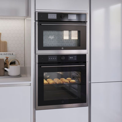Høj kolonnefront med 1 låge GoodHome Innovo i børstet stål
