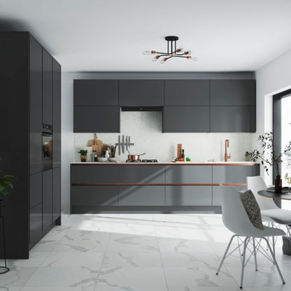 Høj kolonnefront med 1 låge GoodHome Innovo i børstet stål