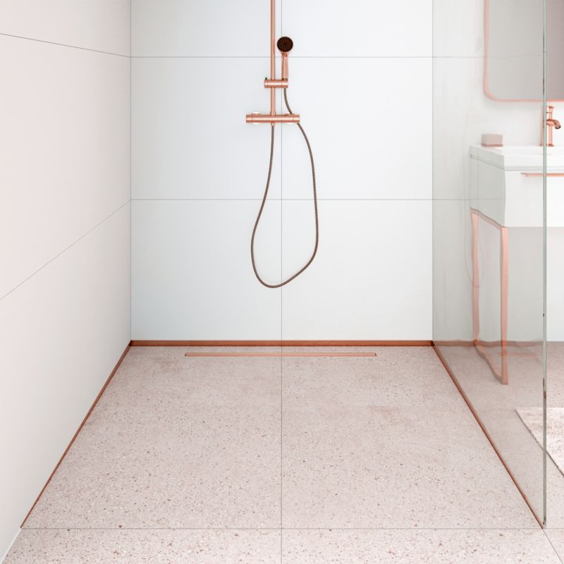 Bruseafløbsliste Hytti Fluxio 120 cm Venstre Kobber