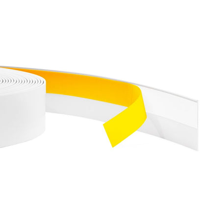 PVC-skjuleliste 2x50 mm, QUEST vinduesmodel, selvklæbende flad afslutningsliste til vinduer, dekorativ, hvid, 5 m