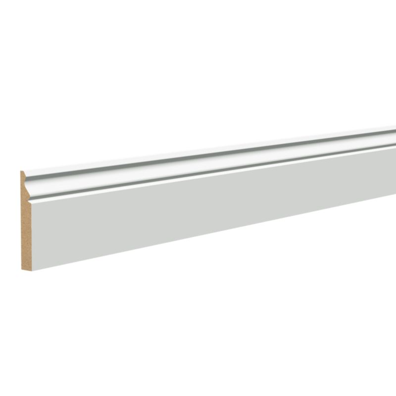 MDF Fodpanel Ogee 240 cm Hvid 18 mm