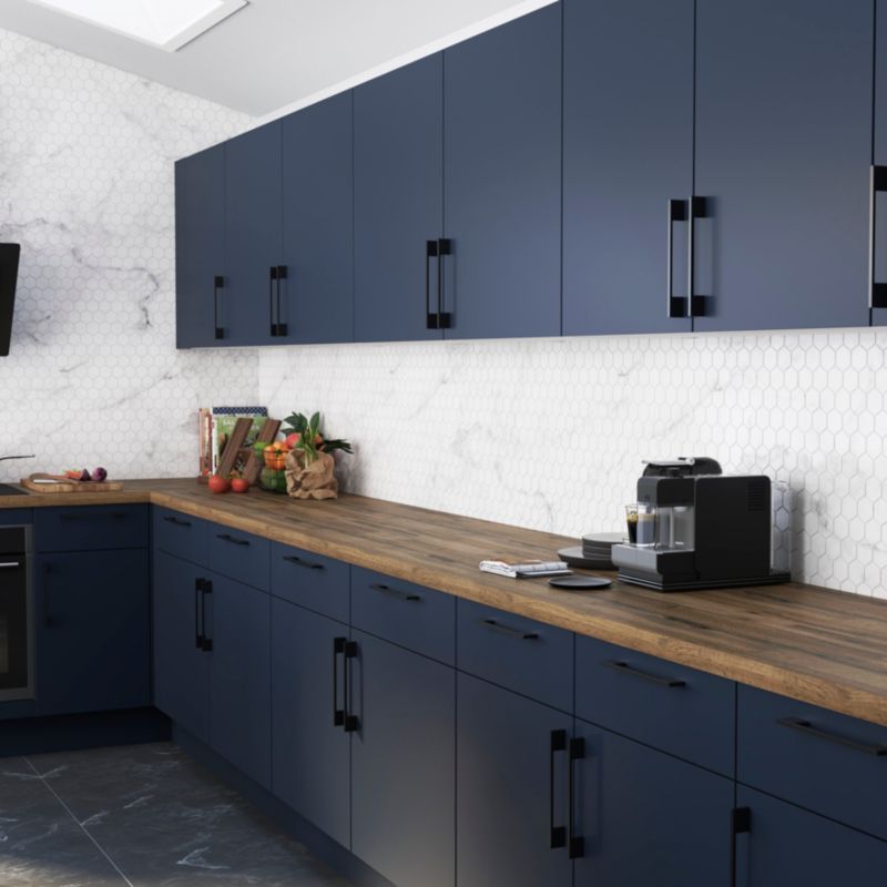 Hjørneliste til skab GoodHome Stevia Innovo 71,5 x 3,4 cm mat blå