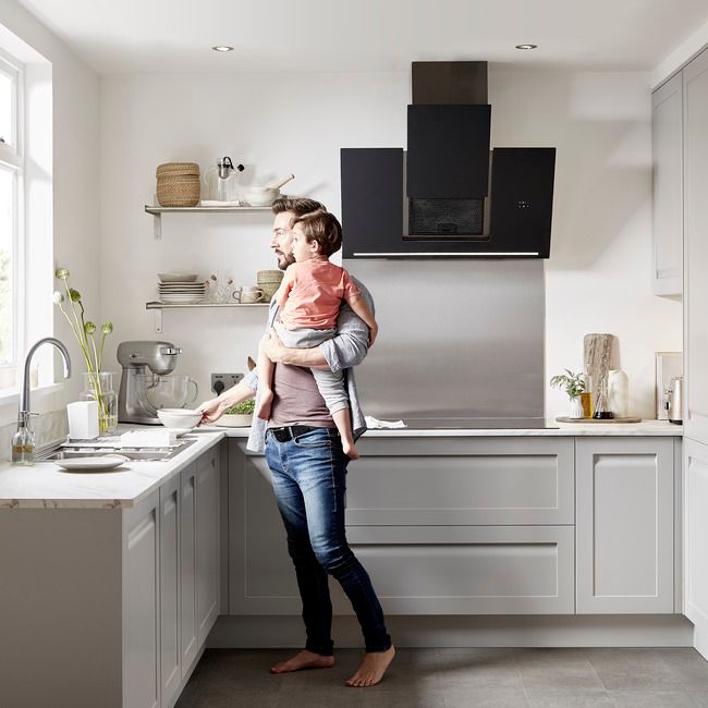 GoodHome Garcinia hjørneliste til vægskab 91 x 6 cm grå sten