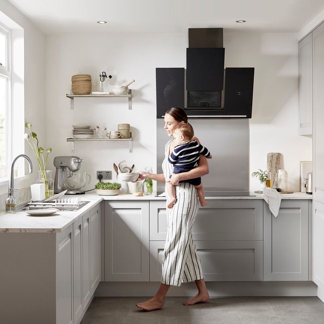 GoodHome Garcinia hjørneliste til vægskab 91 x 6 cm grå sten