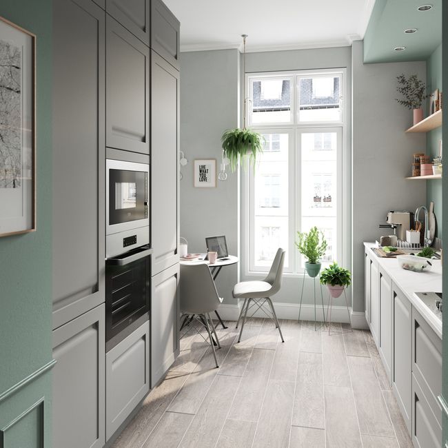 GoodHome Garcinia hjørneliste til vægskab 91 x 6 cm grå sten