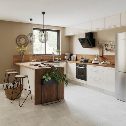Hjørneliste til højskab GoodHome Stevia 89,5 x 5,9 cm i cremet blank finish