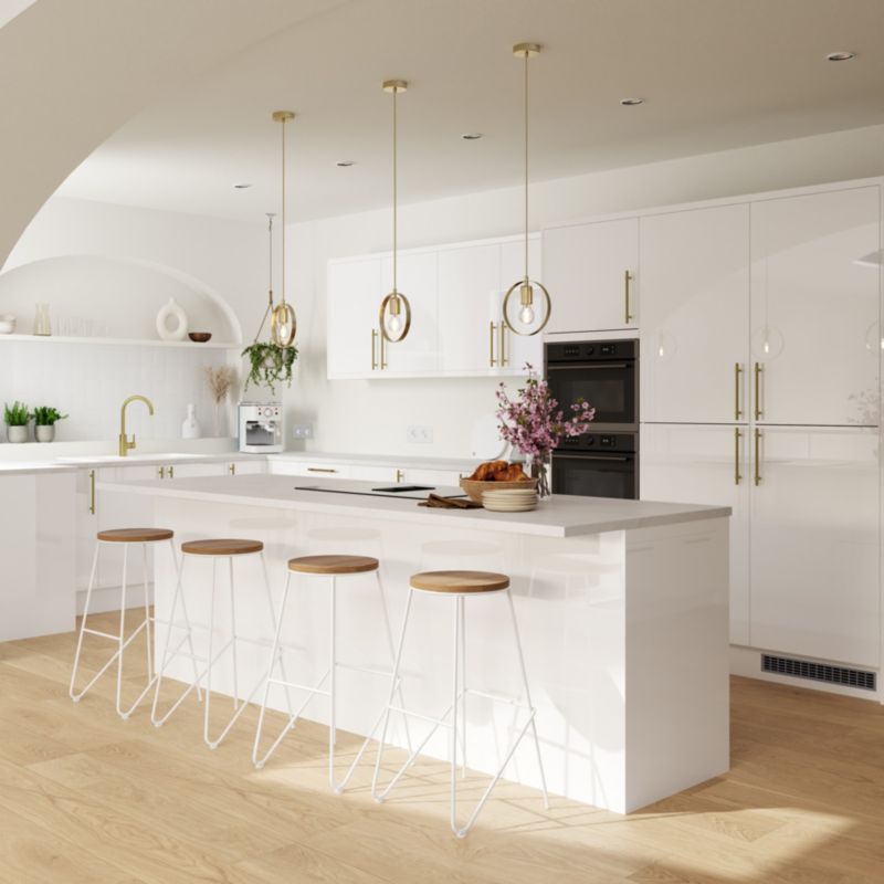 Hjørneliste til højskab GoodHome Stevia Innovo 89,5 x 3,4 cm hvid højglans